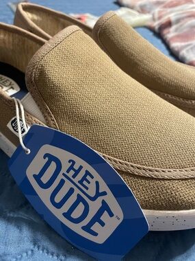 Hey Dude Tan Canvas Slip-On Loafers
